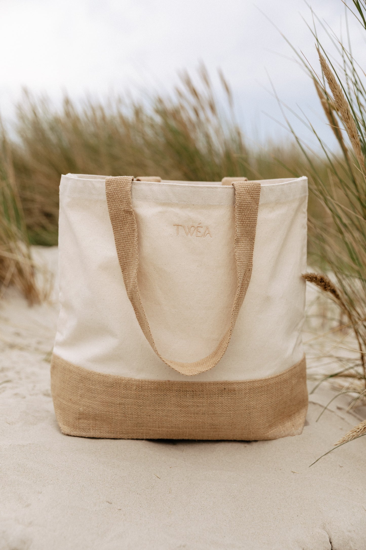 Jute Tasche, bestickt