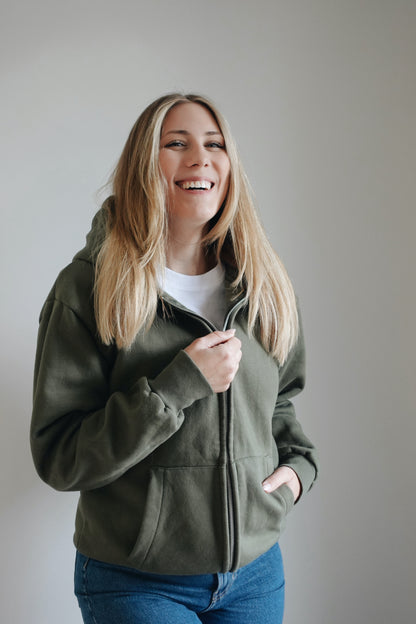 Oversized Zip-Up Hoodie - Statement