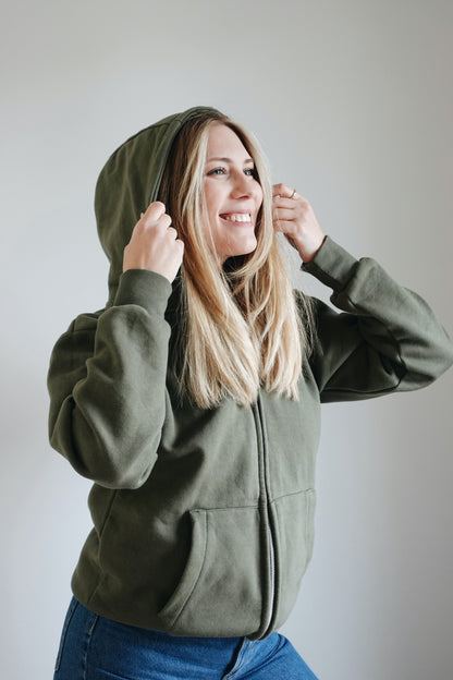 Oversized Zip-Up Hoodie - Statement